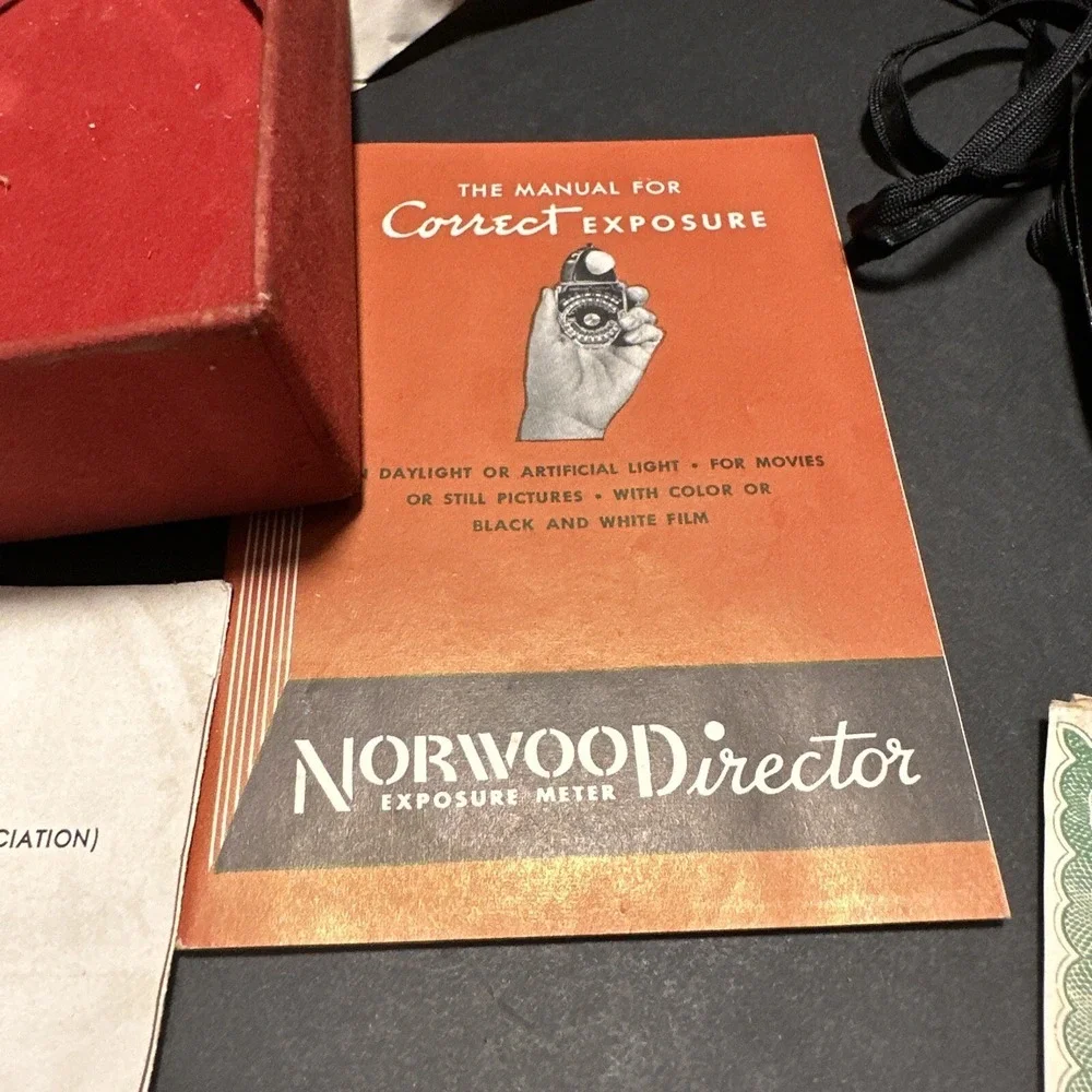 Norwood Director Exposure Meter Film Photography‎ Vintage w/ Box Instructions